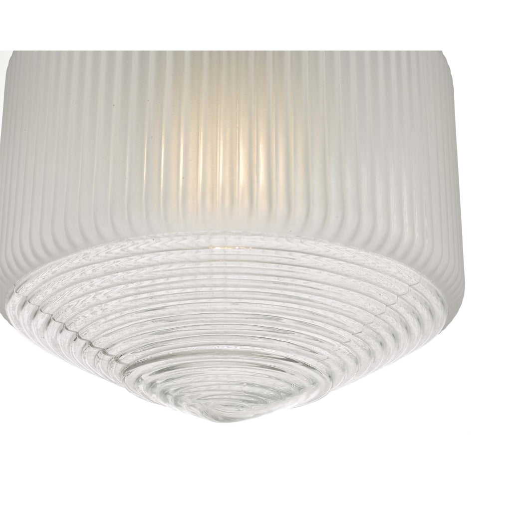 Dar NIS0108 Nisha 1 Light Pendant Polished Chrome And Frosted/Clear Glass
