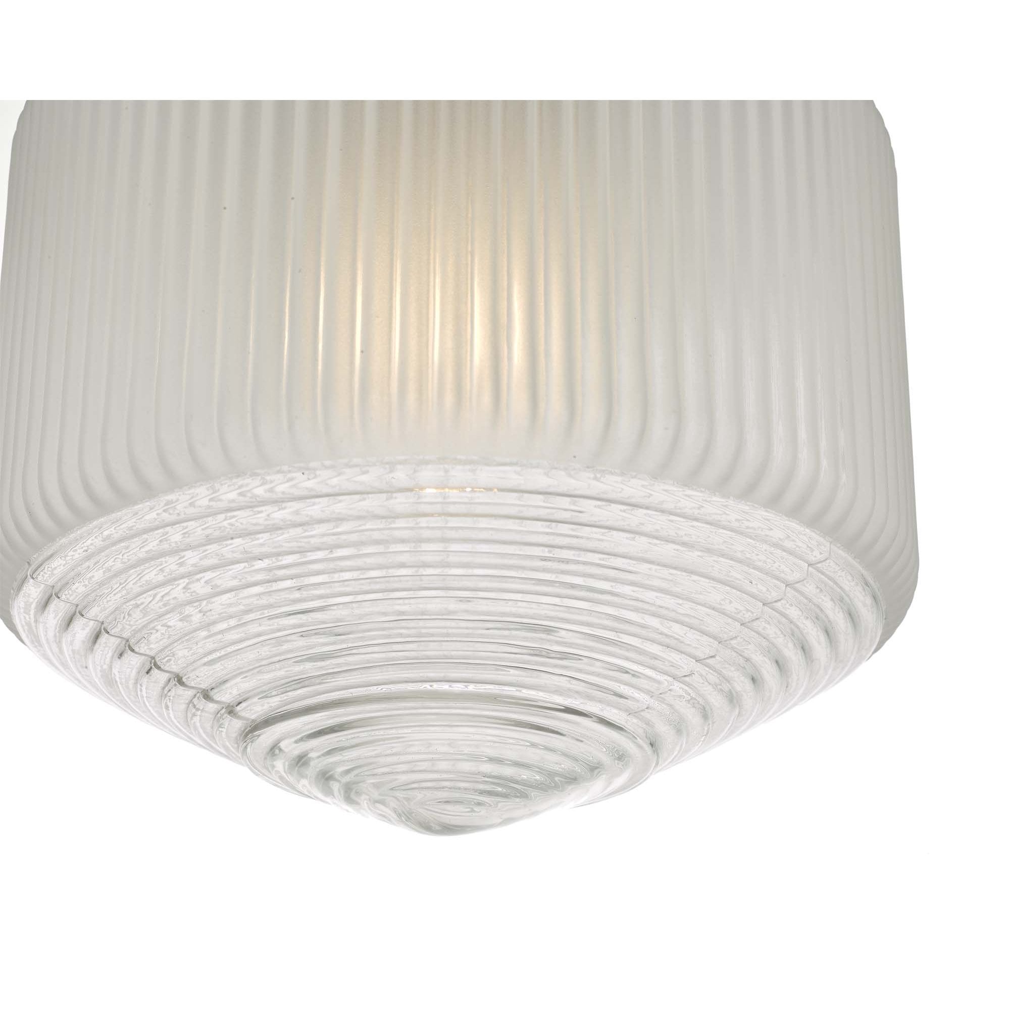 Dar NIS0108 Nisha 1 Light Pendant Polished Chrome And Frosted/Clear Glass
