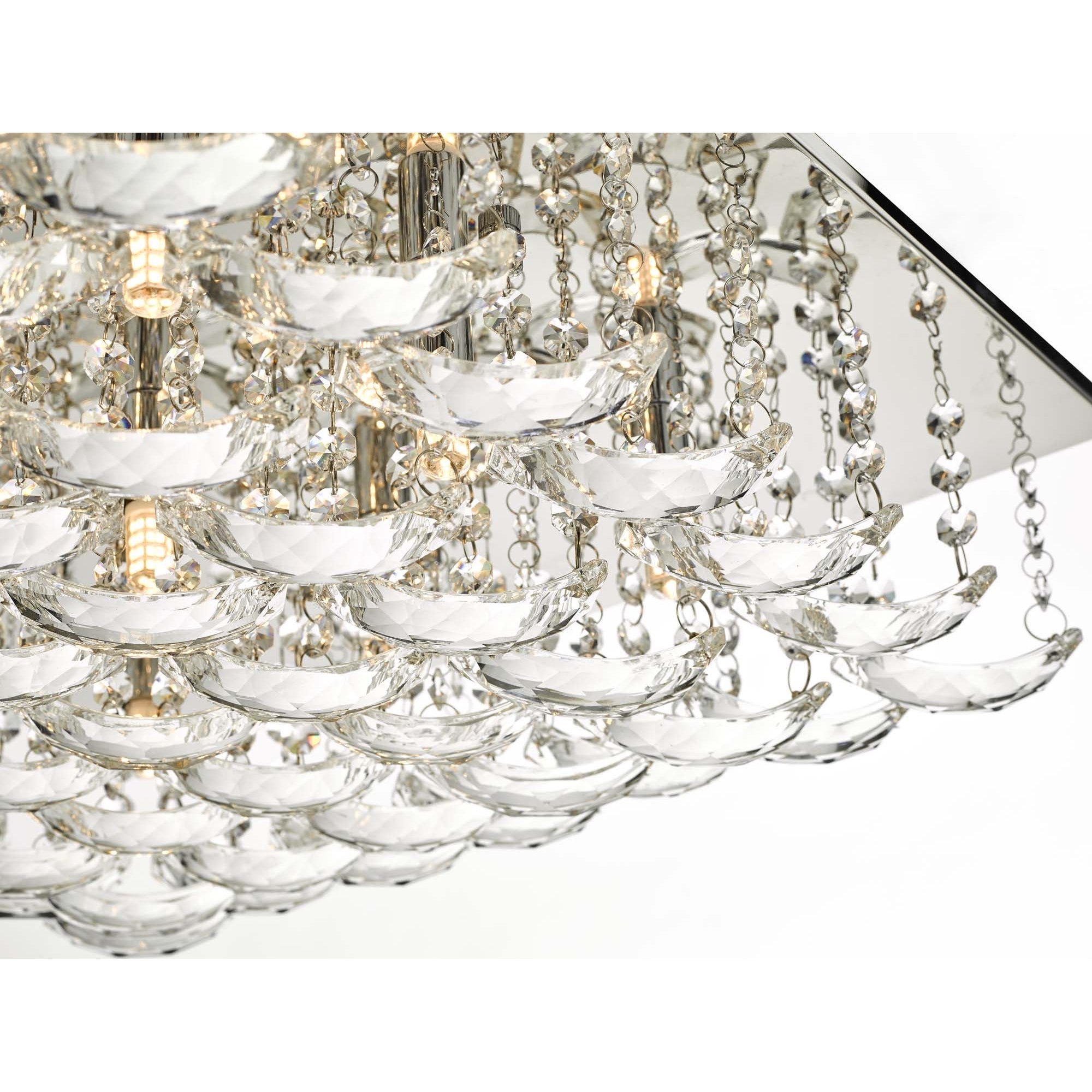 Dar ORE1350 Orella 9 Light Flush Polished Chrome And Crystal