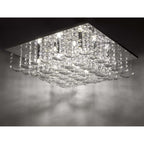 Dar ORE1350 Orella 9 Light Flush Polished Chrome And Crystal