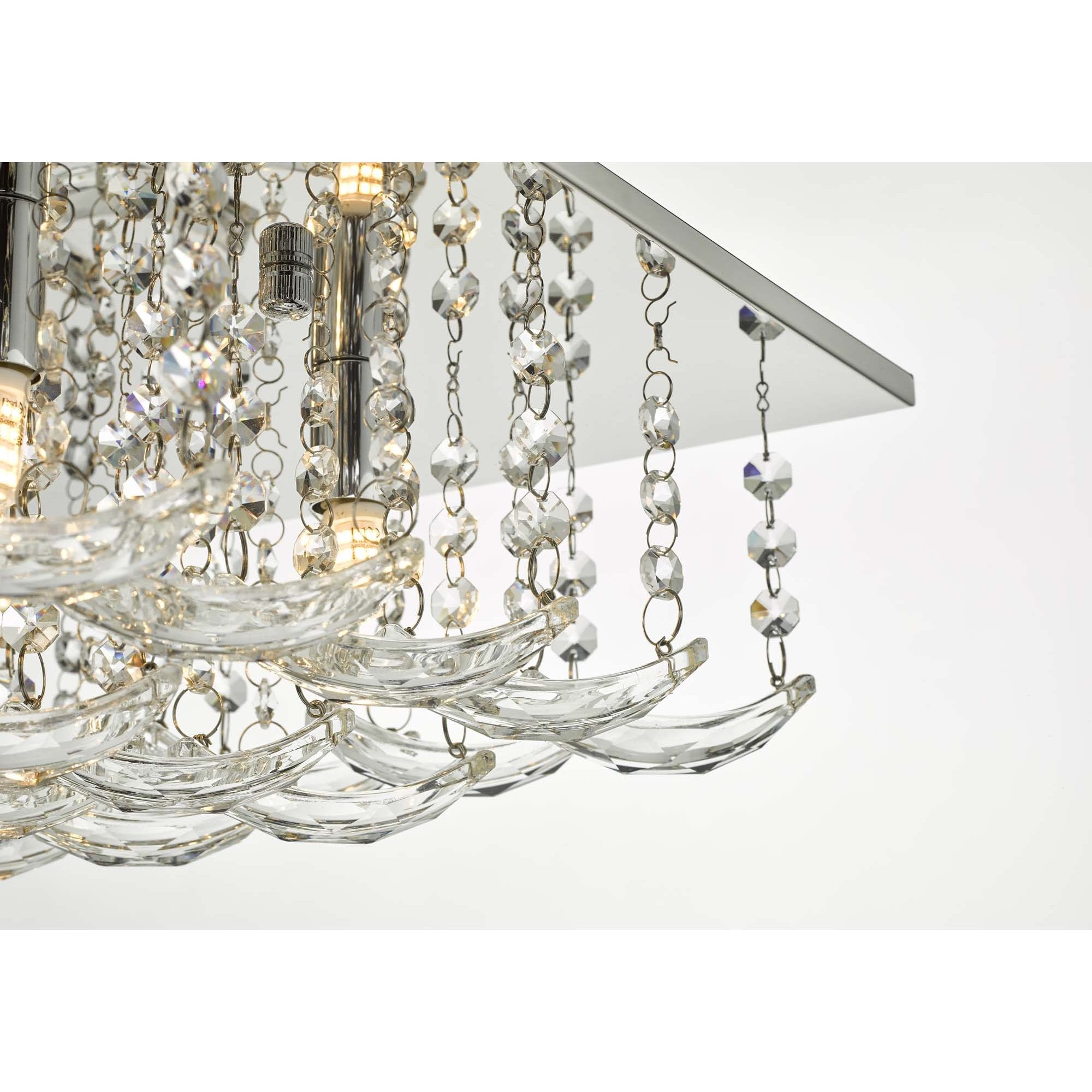 Dar ORE5450 Orella 5 Light Flush Polished Chrome And Crystal