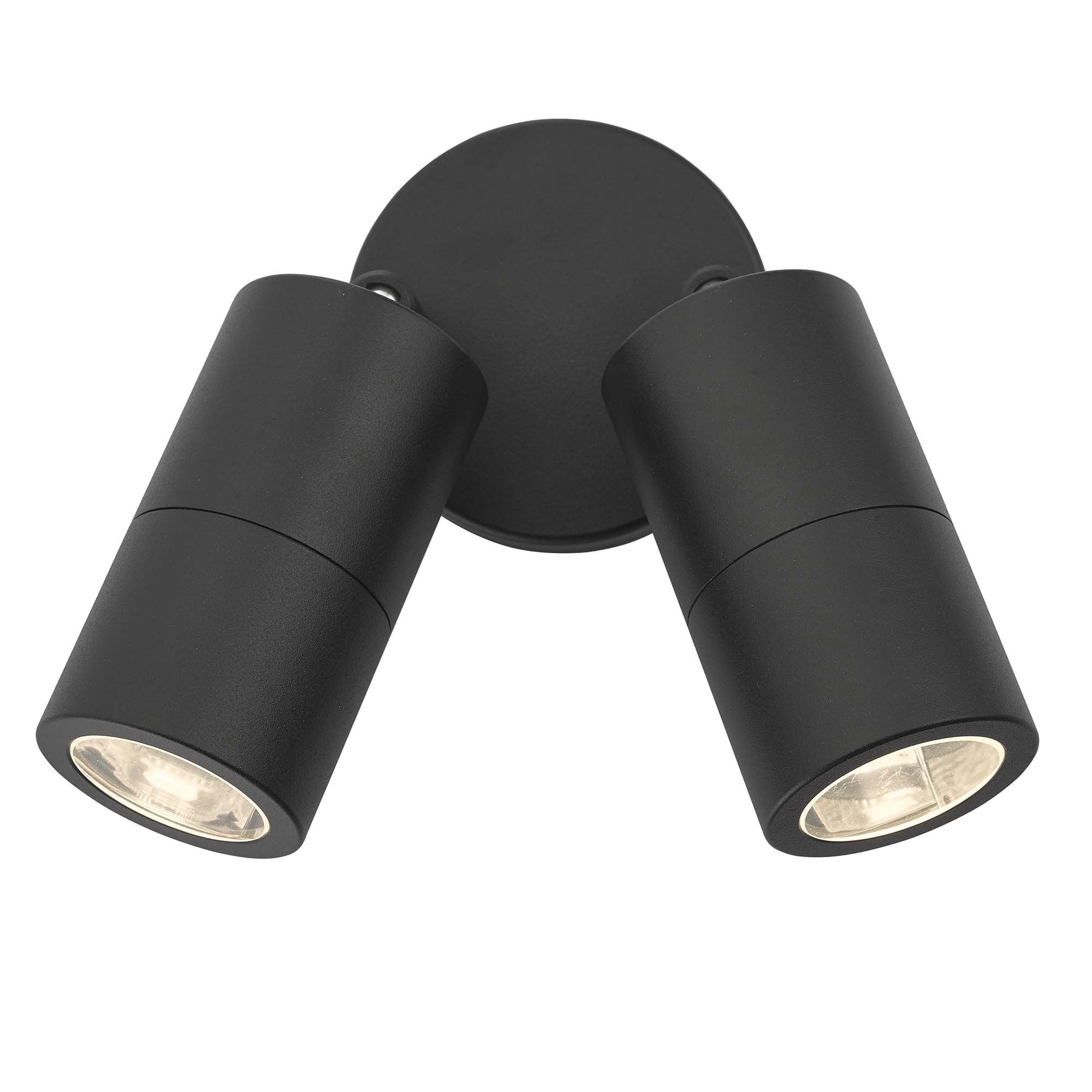 Dar ORT0922 Ortega 2 Light Wall Light Black IP65