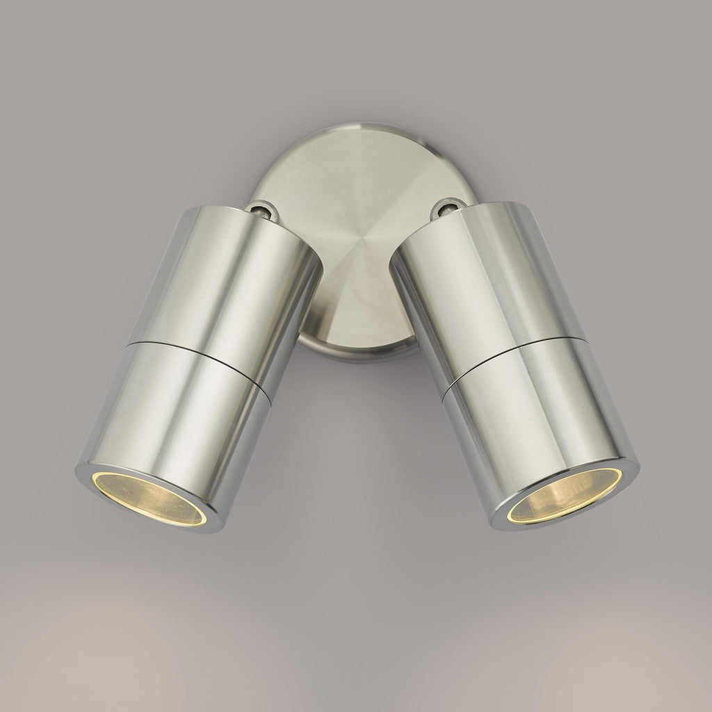 Dar ORT0968 Ortega 2 Light Wall Light Aluminium IP65 (S)