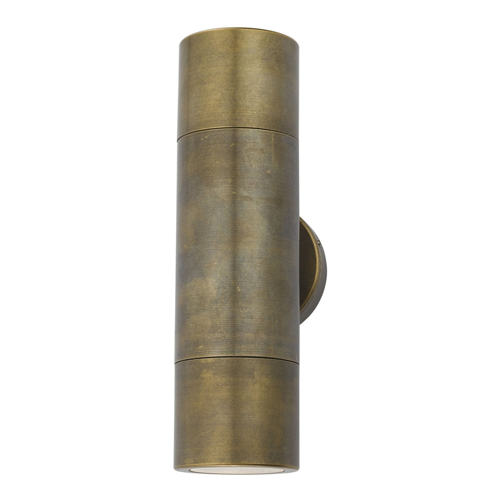 ORT3275 Där Ortega 2 Light IP65 Outdoor Wall Light — Antique Brass