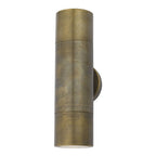 ORT3275 Där Ortega 2 Light IP65 Outdoor Wall Light — Antique Brass