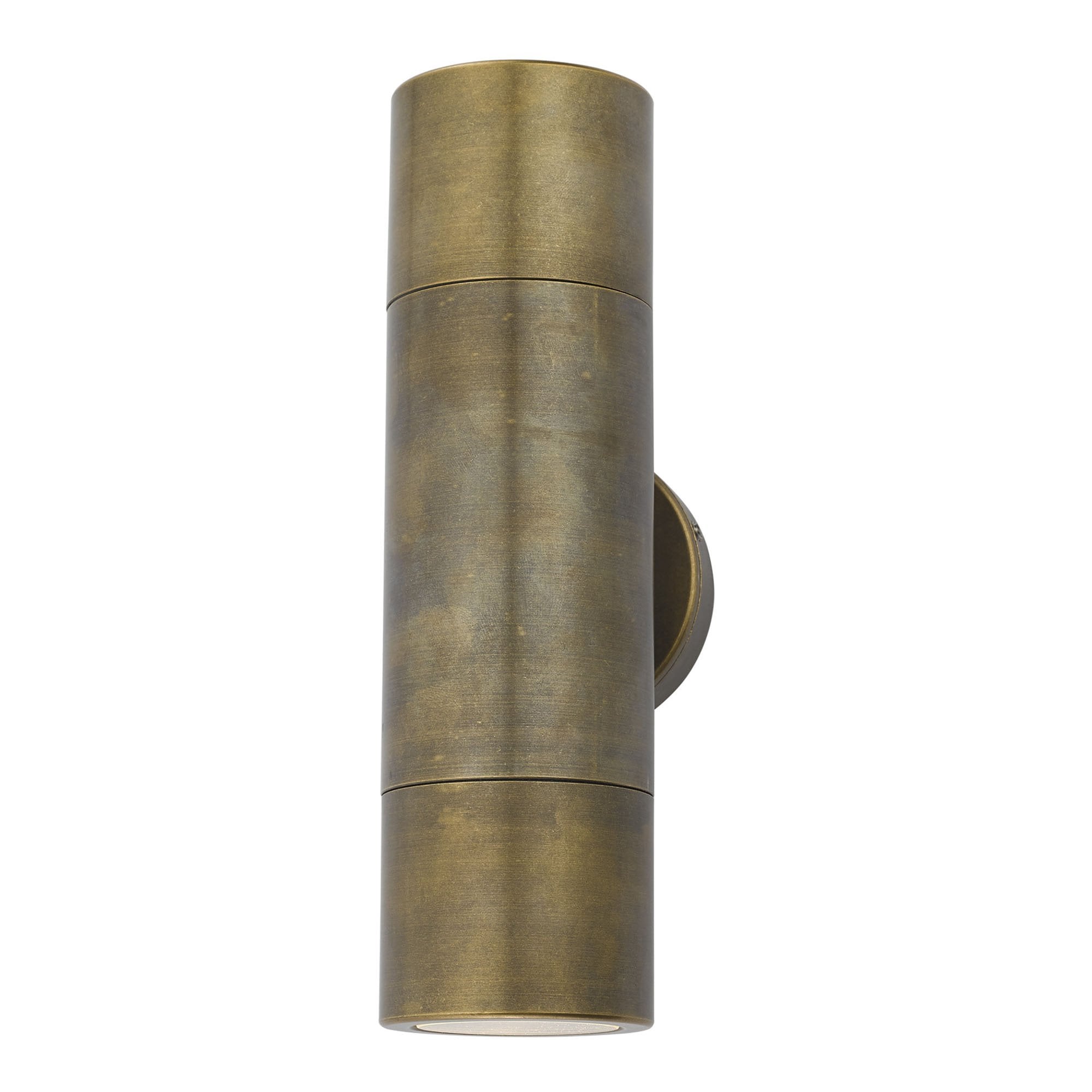 Dar ORT3275 Ortega 2 Light Wall Light Antique Brass IP65