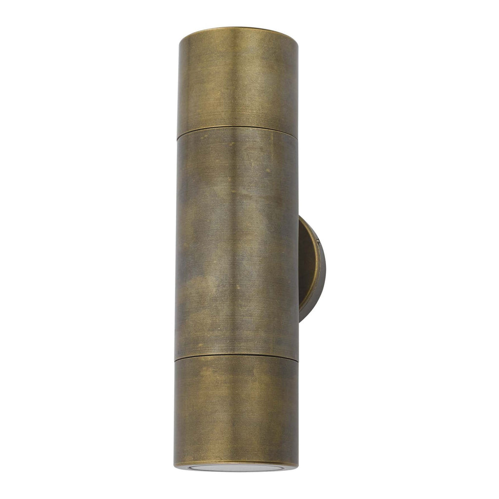 ORT3275 Där Ortega 2 Light IP65 Outdoor Wall Light — Antique Brass