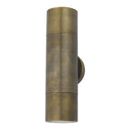 ORT3275 Där Ortega 2 Light IP65 Outdoor Wall Light — Antique Brass