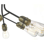 Dar REM0654 Remy 6 Light Semi Flush Black And Antique Brass