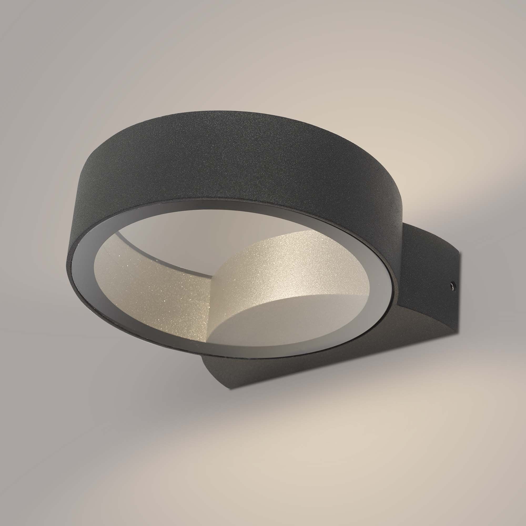 Reon 1 Light Wall  Light Circle Fixed Anthracite IP65 LED