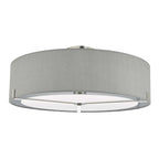 Dar SAN5339 Santino 3 Light Semi Flush Satin Chrome With Grey Shade