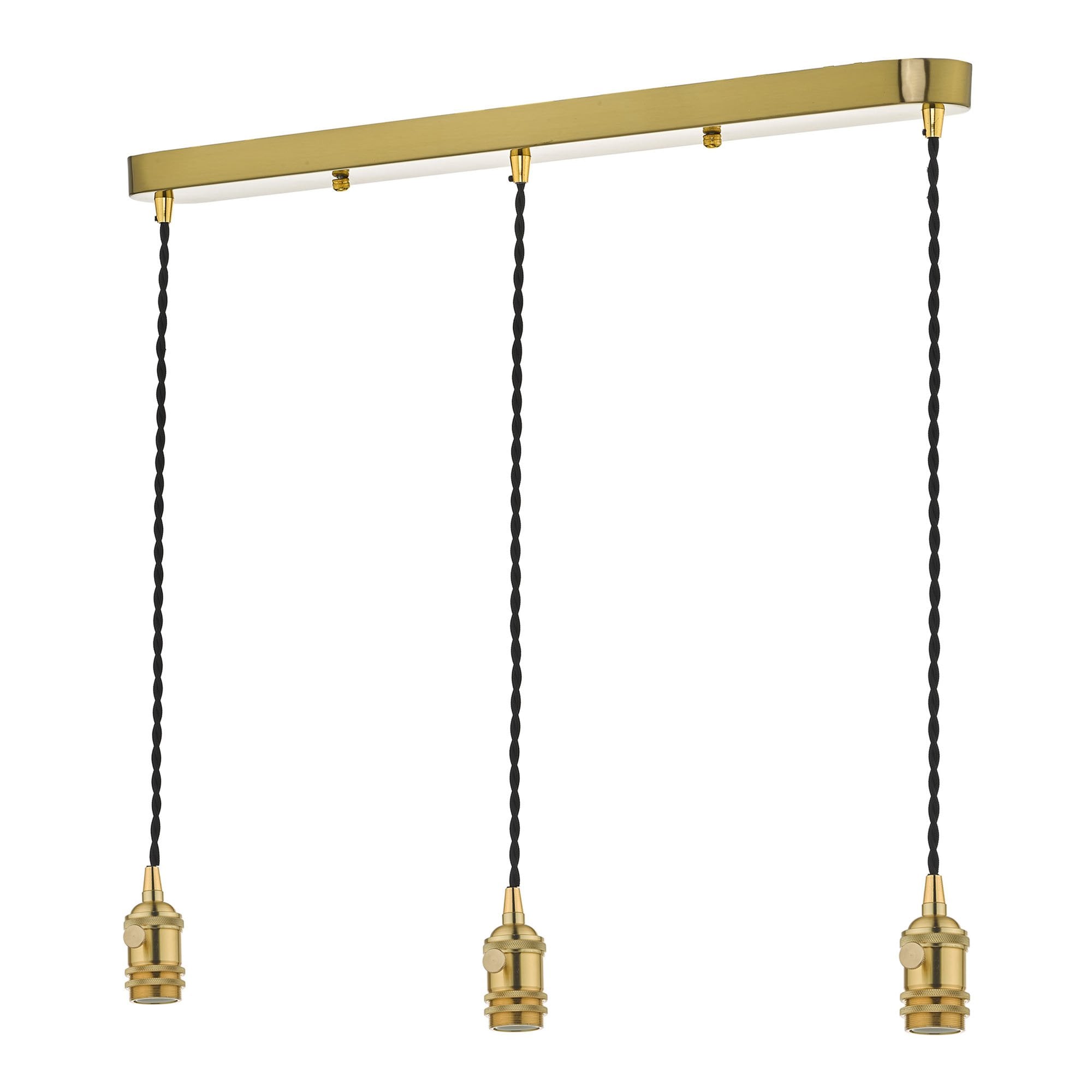Dar SPB3640 Accessory 3 Light Bar Suspension Brass With Black Cable