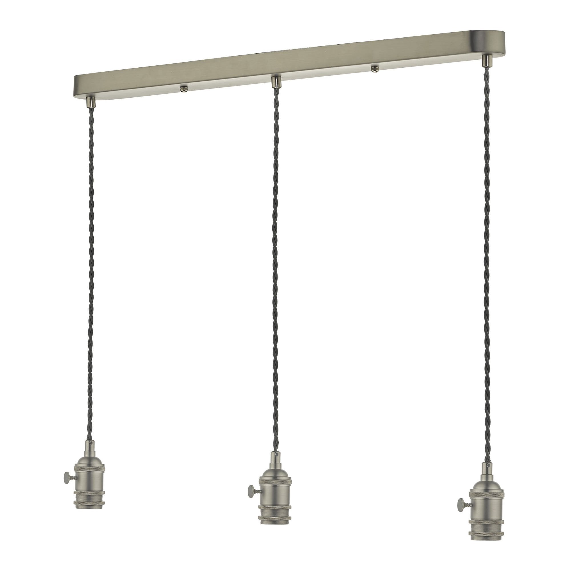 Dar SPB3661 Accessory 3 Light Bar Suspension Antique Chrome With Grey Cable