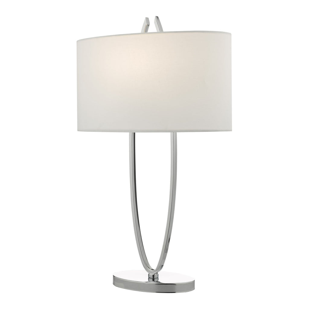 Dar UTA4250 Utara Table Lamp Polished Chrome With Shade