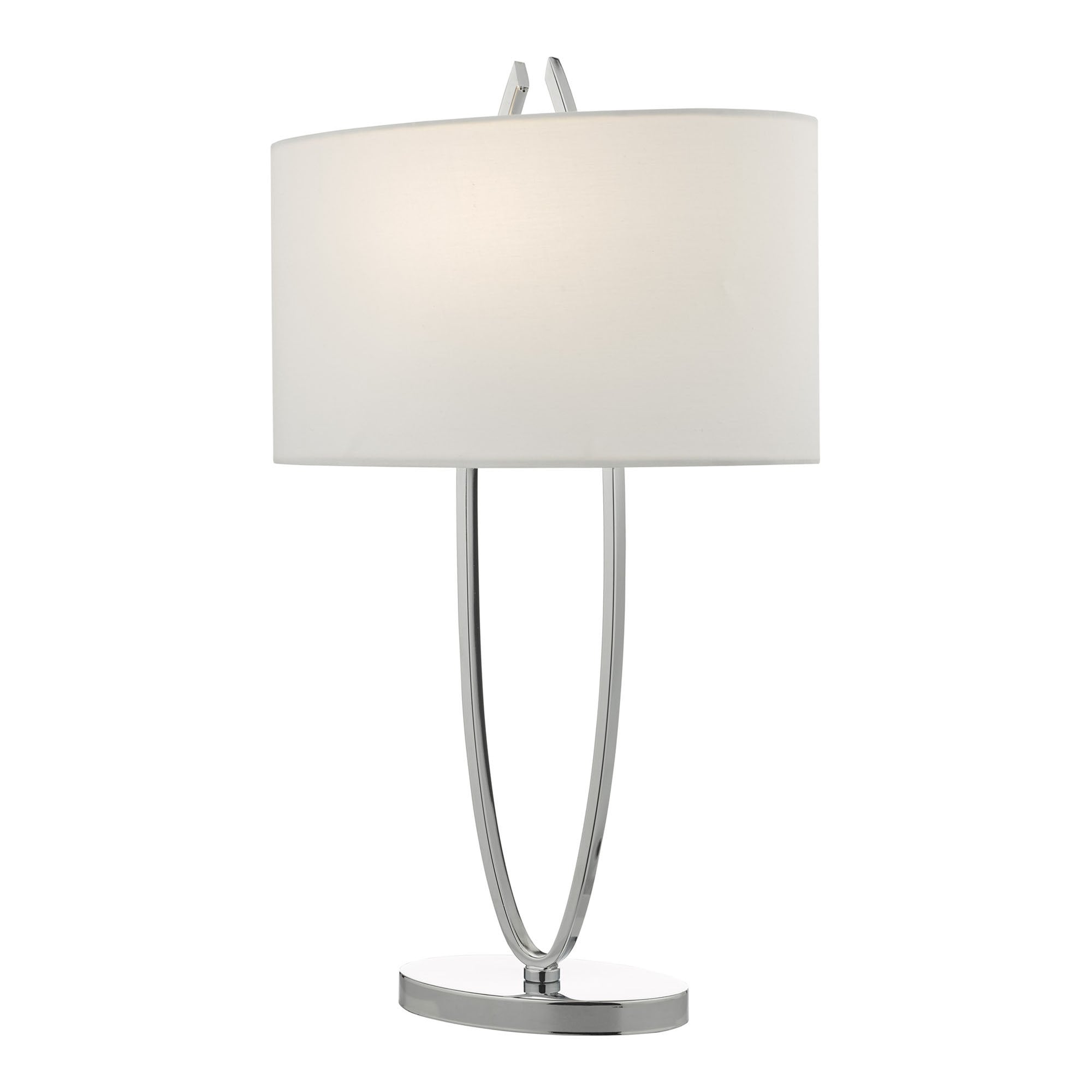 Dar UTA4250 Utara Table Lamp Polished Chrome With Shade