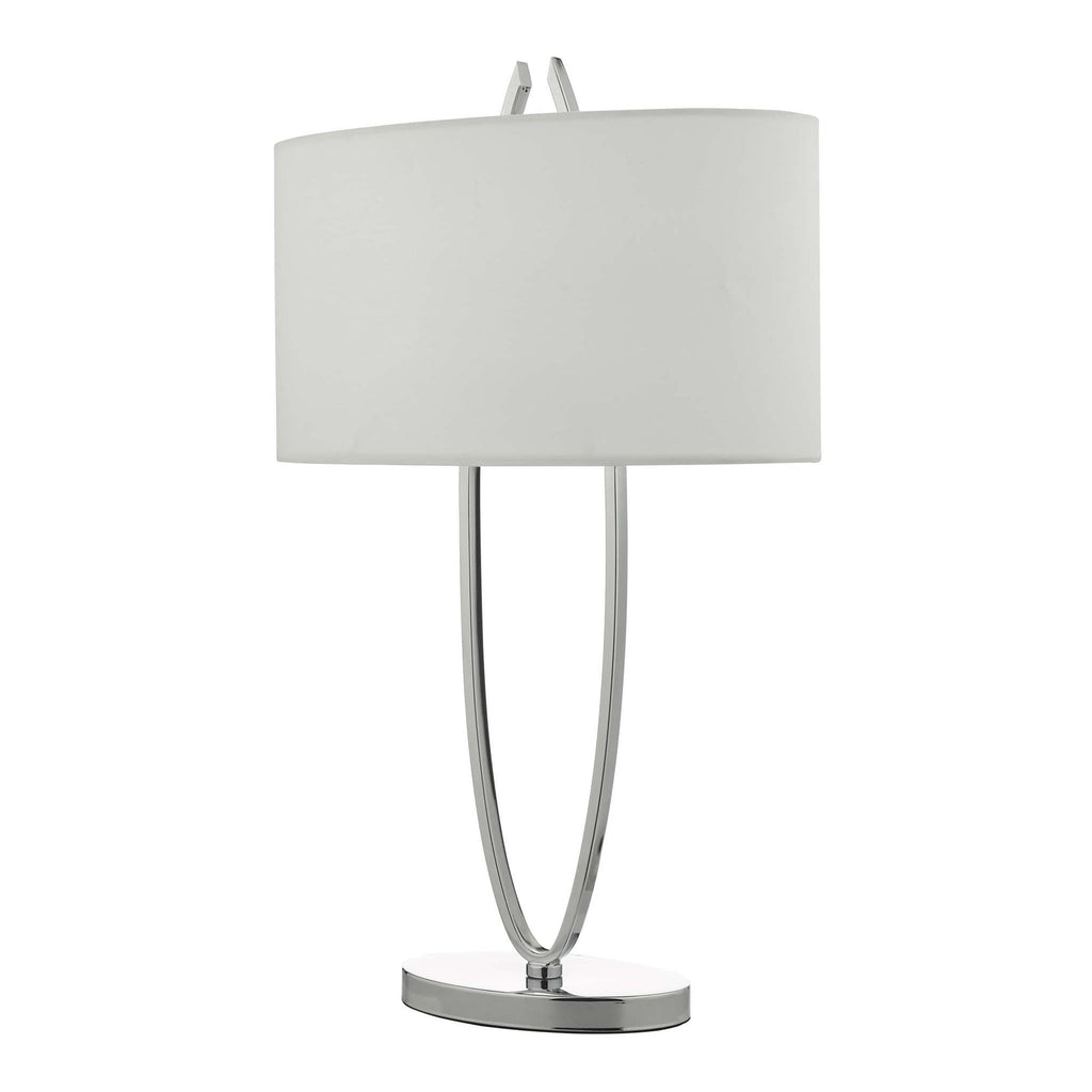 Dar UTA4250 Utara Table Lamp Polished Chrome With Shade