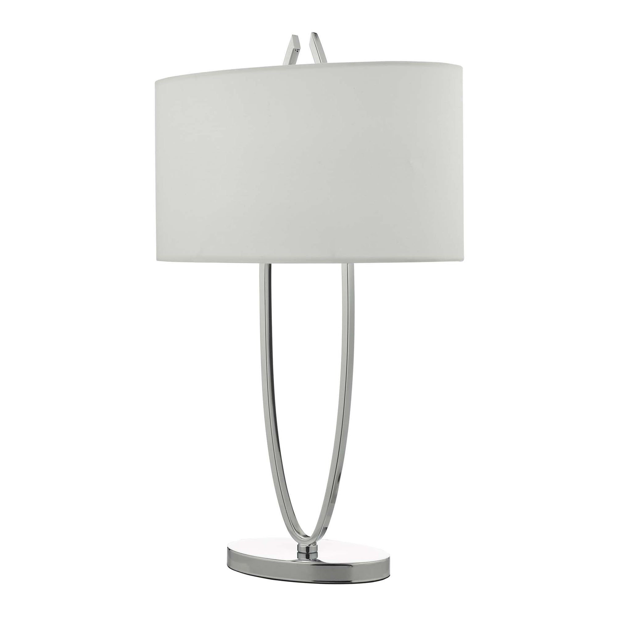 Dar UTA4250 Utara Table Lamp Polished Chrome With Shade