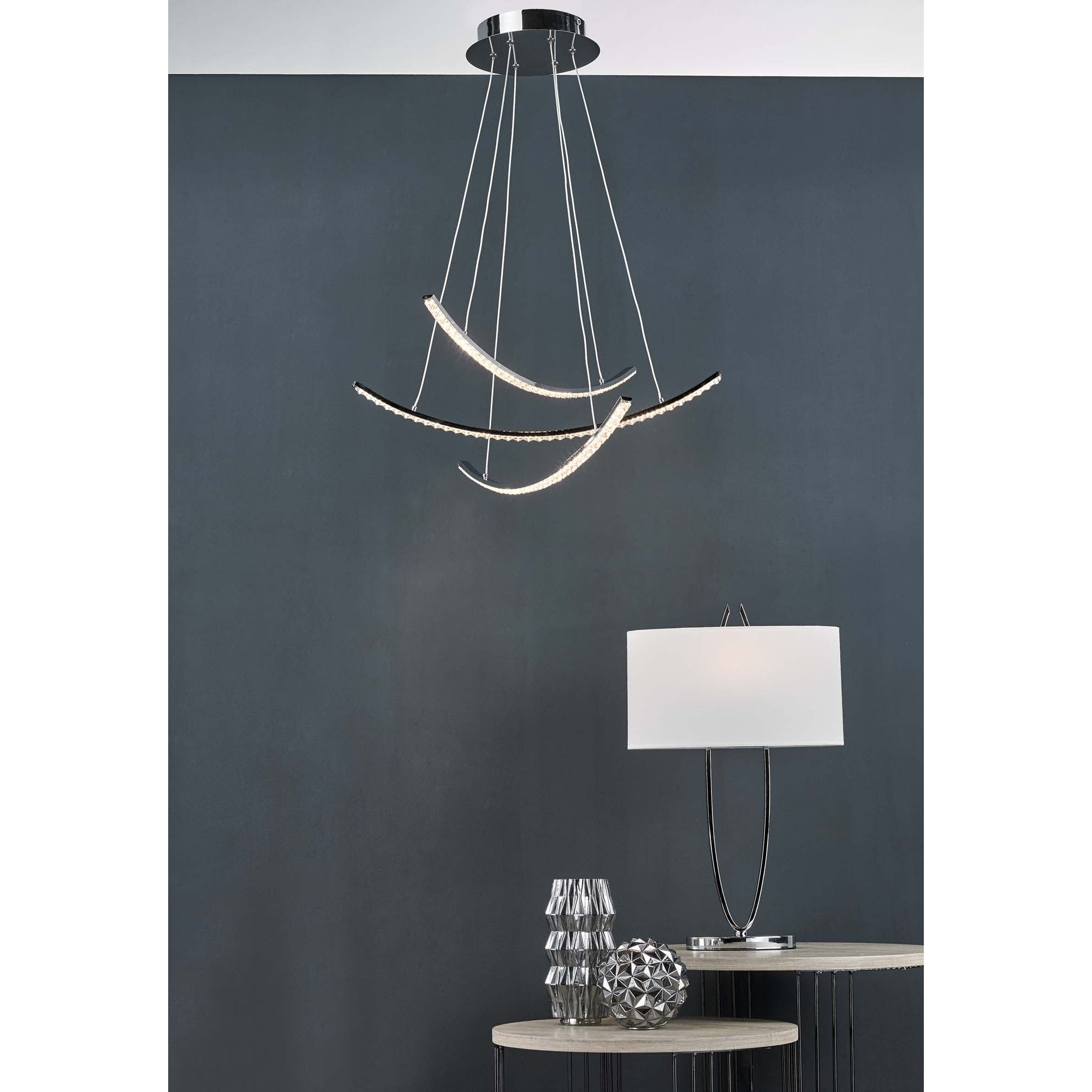 Dar UTA4250 Utara Table Lamp Polished Chrome With Shade