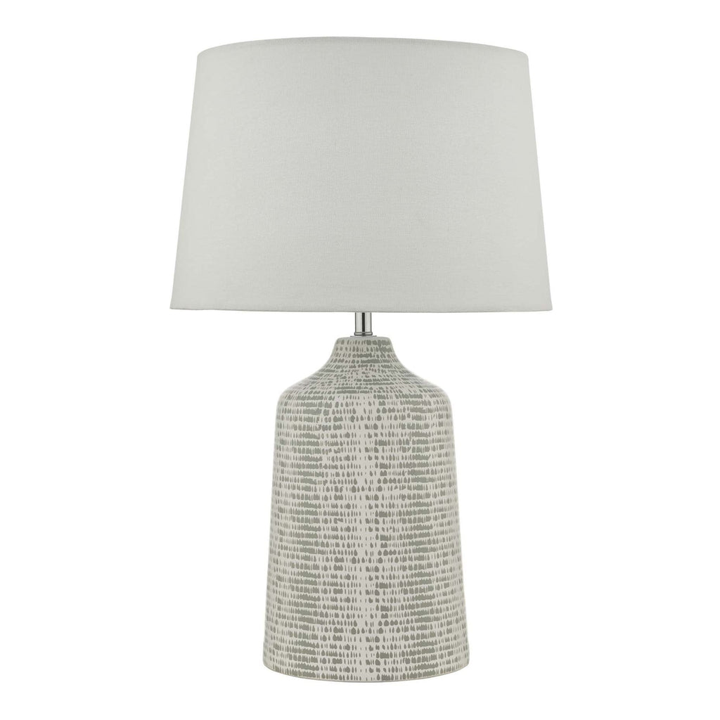 Dar VON4239 Vondra Table Lamp White And Grey With Shade
