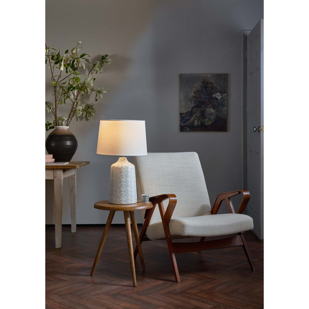 Dar VON4239 Vondra Table Lamp White And Grey With Shade