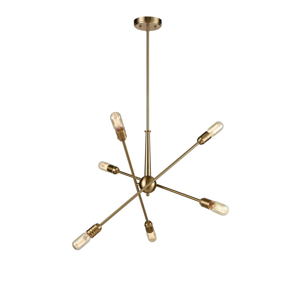 FL2398-6 6 Light Pendant Gold Colour