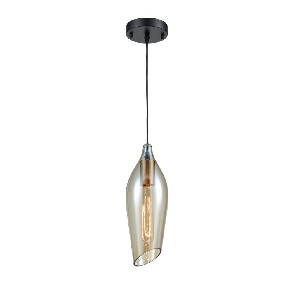 PCH193 Taper 1 Light Pendant Amber