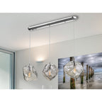 213455 Petra 3 Light Bar Pendant Chrome Smoke
