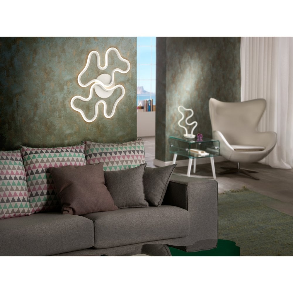 723714 Marea LED Wall Light White Opal