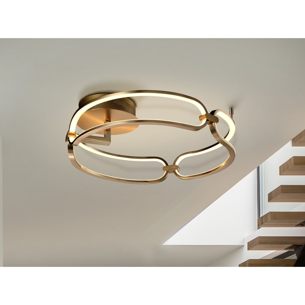786430 Colette LED Flush Ceiling Light Rose Gold Opal