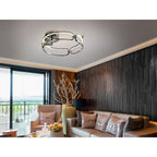 786485 Colette LED Flush Ceiling Light Chrome Opal