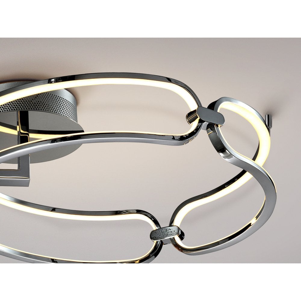 786485 Colette LED Flush Ceiling Light Chrome Opal