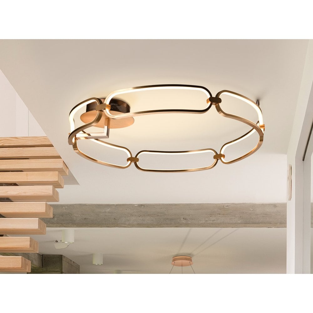 786508 Colette LED Flush Ceiling Light Rose Golden Opal