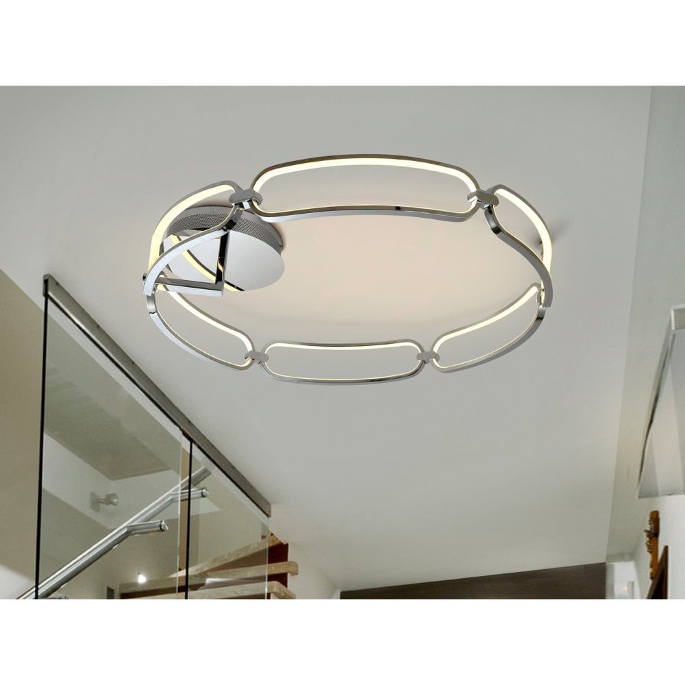 786577 Colette LED Flush Ceiling Light Chrome Opal