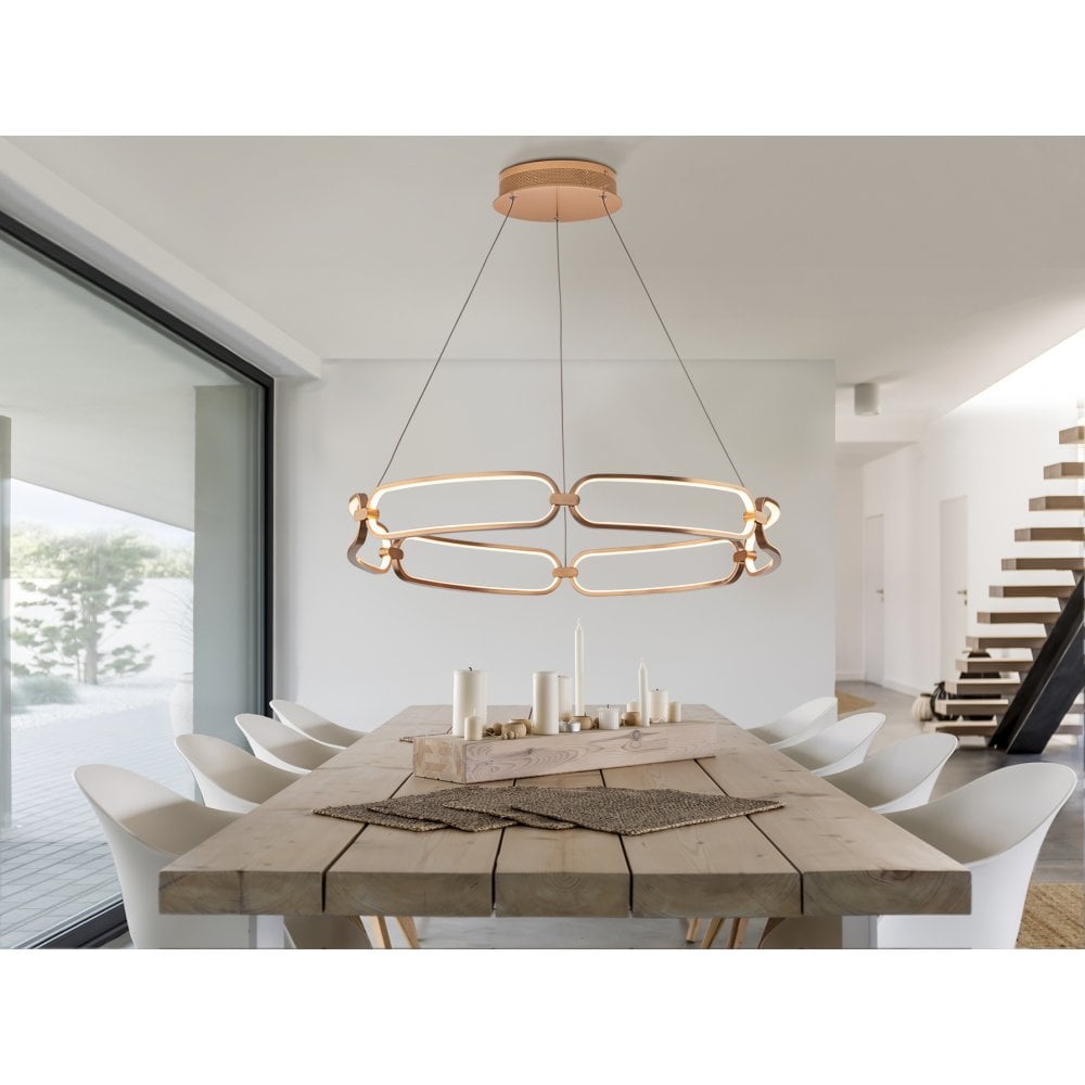 786966 Colette LED Pendant Rose Gold Opal