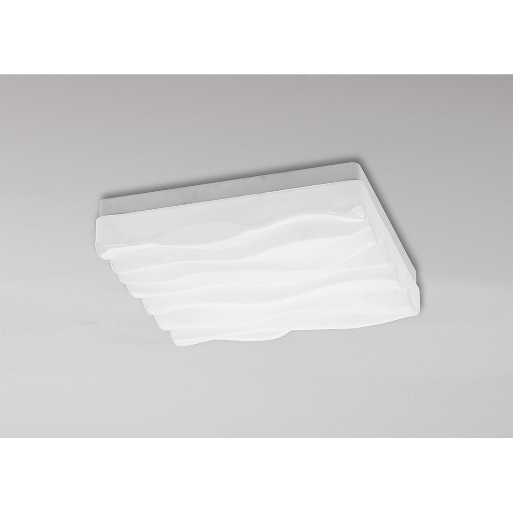 M5045 Arena Ceiling/Wall Light Small Square LED IP44 Matt White White Acrylic