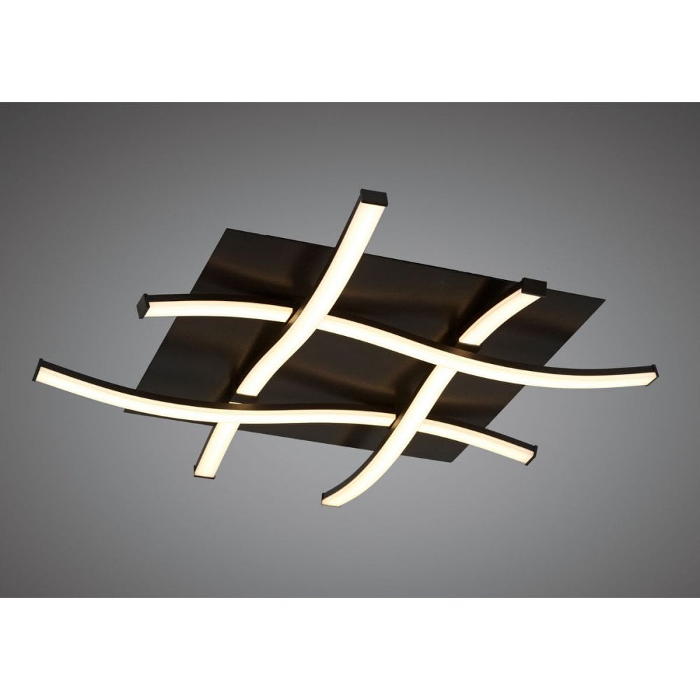 M5828 Nur Brown Oxide Square Ceiling 34W LED Dimmable Frosted Acrylic/Brown Oxide