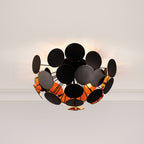 30733BG Discus 3 Light Black/gold Semiflush