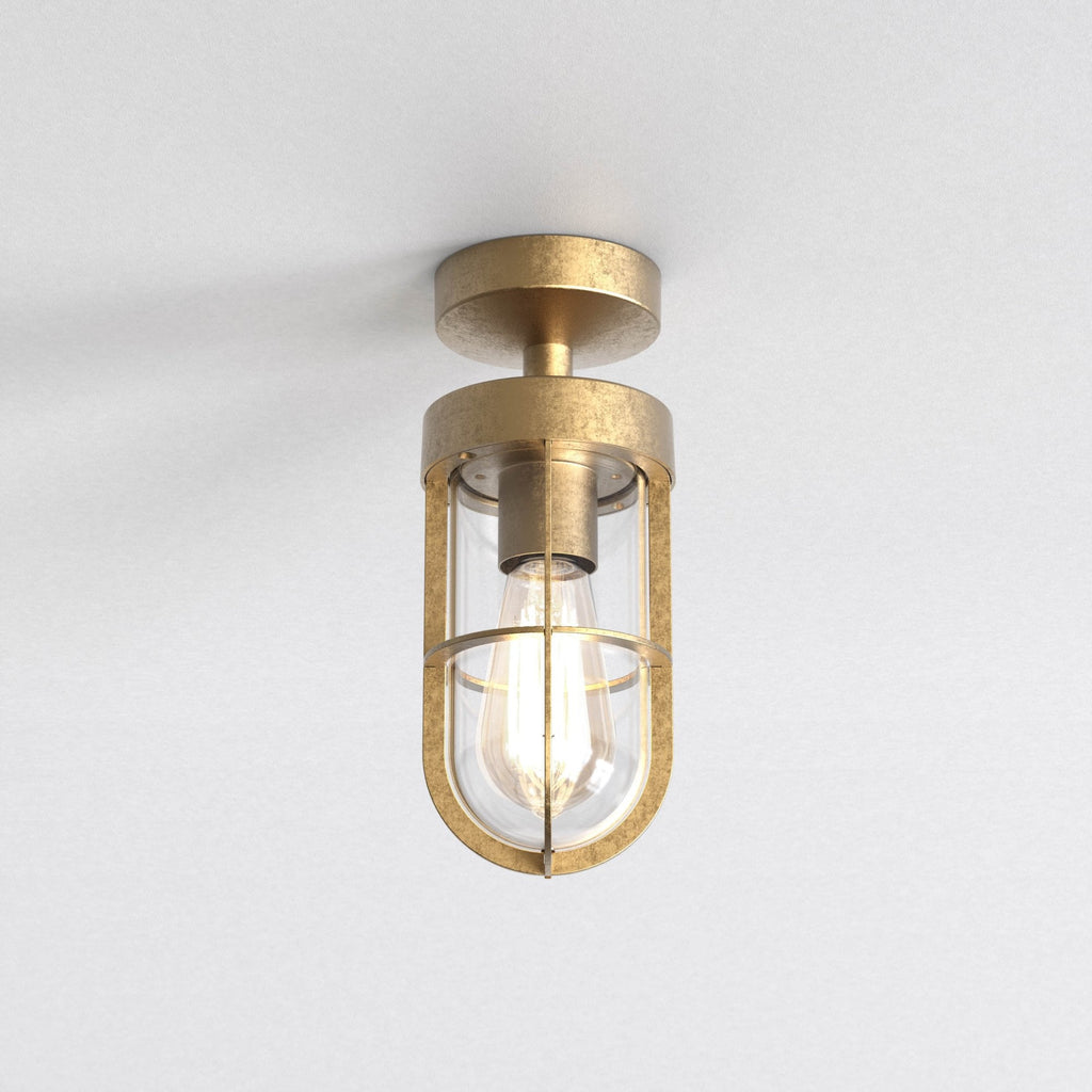 1368032 Cabin Semi Flush Coastal Outdoor Ceiling Light Coastal Brass (SD)