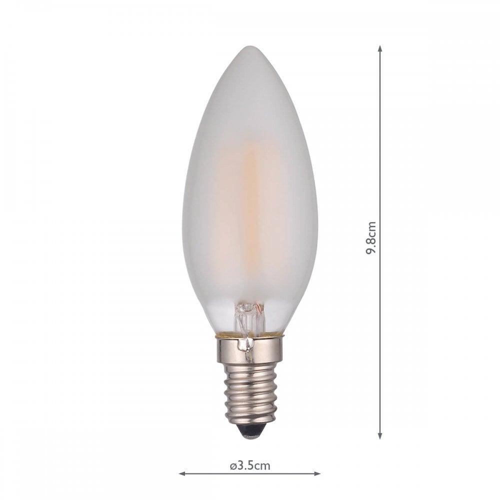 Dar Pack of 5 E14 LED Candle Lamp 4W Frosted