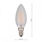 Dar Pack of 5 E14 LED Candle Lamp 4W Frosted