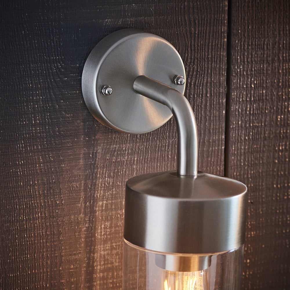 71184 North 1 Light Wall Light Outdoor Brushed Stainless Steel