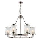 74128 Easton 6 Light Pendant Bright Nickel