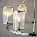 74128 Easton 6 Light Pendant Bright Nickel