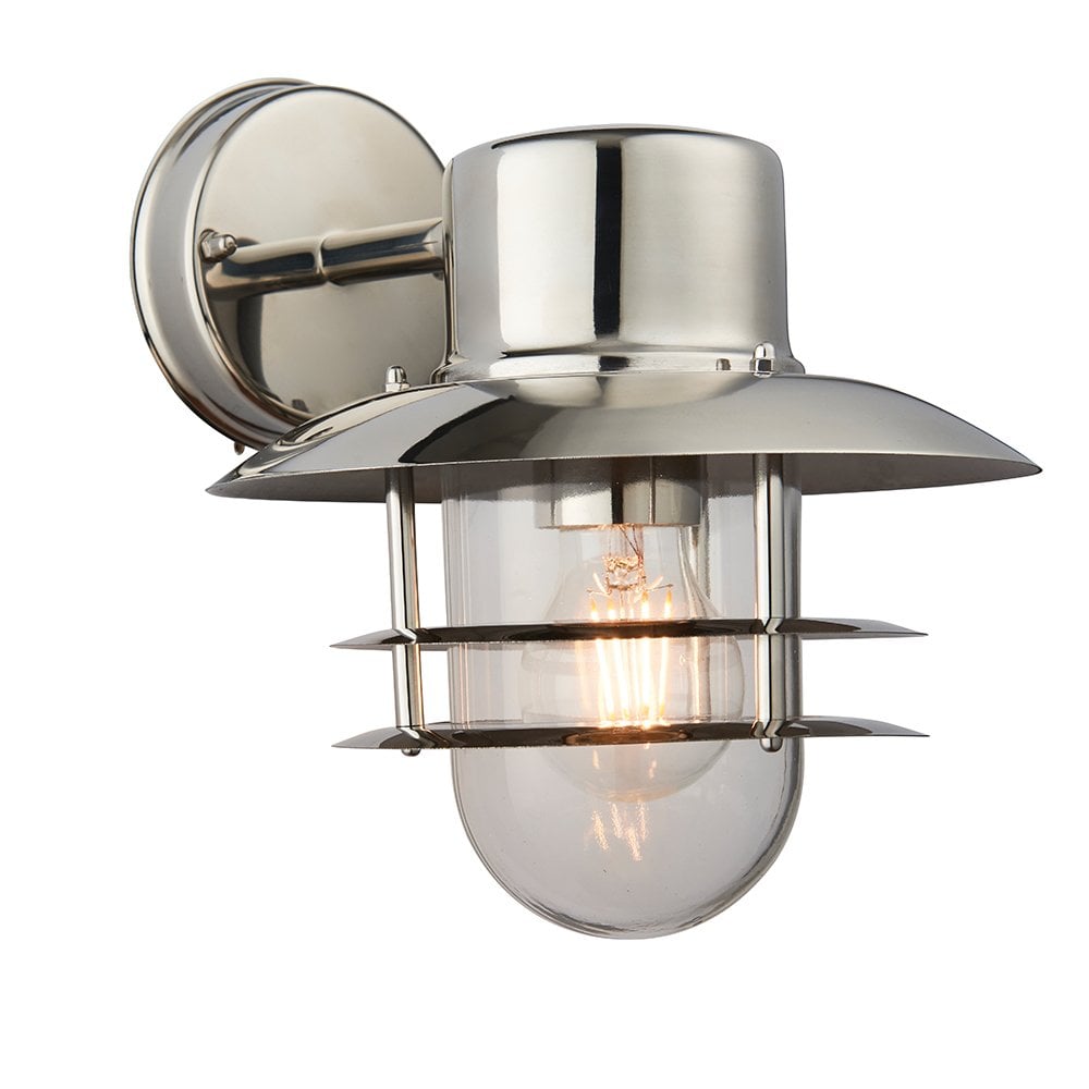 74703 Jenson 1 Light Wall Light Outdoor Polished Stainless Steel