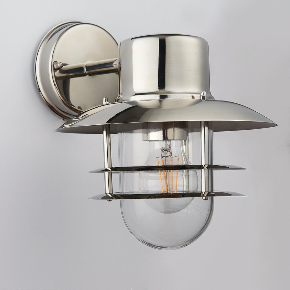 74703 Jenson 1 Light Wall Light Outdoor Polished Stainless Steel