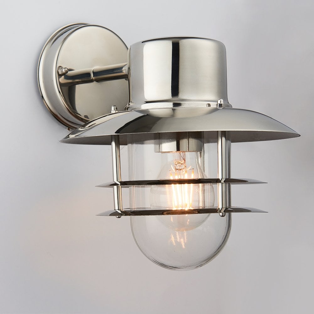 74703 Jenson 1 Light Wall Light Outdoor Polished Stainless Steel