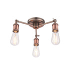 76124 Hal 3 Light Semi Flush Ceiling Light Aged Pewter
