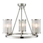 76261 Easton 3 Light Semi Flush Ceiling Light Bright Nickel