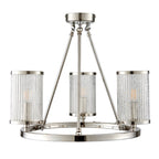 76261 Easton 3 Light Semi Flush Ceiling Light Bright Nickel
