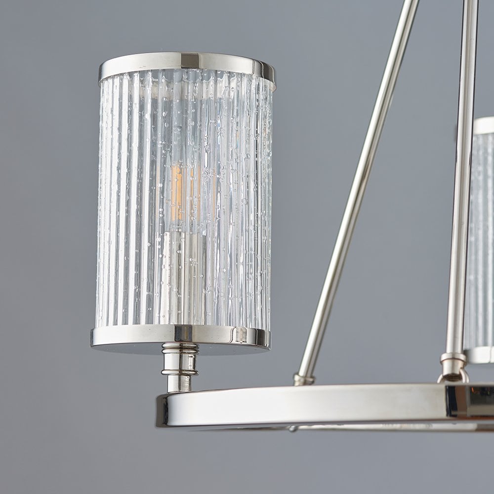 76261 Easton 3 Light Semi Flush Ceiling Light Bright Nickel